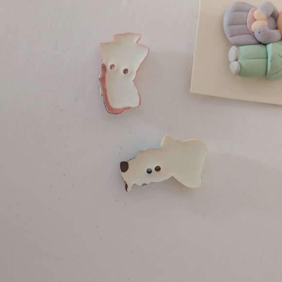 Handmade Clay Buttons Grandma Grandpa Bonnet Cottage Core Vintage - Picture 4 of 5